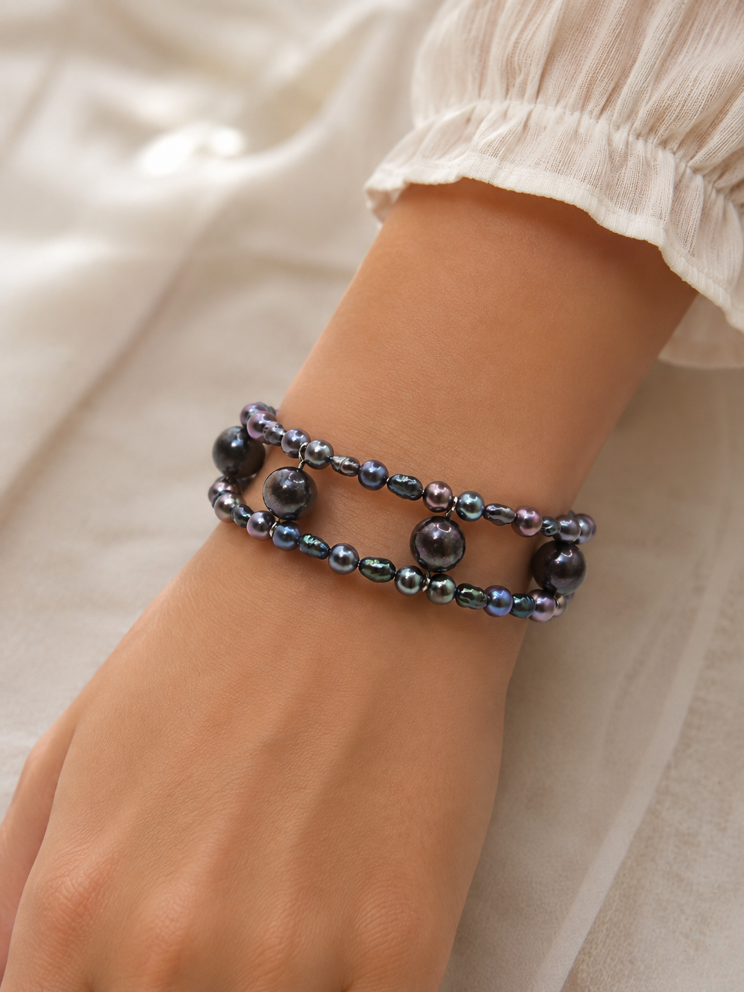 Mystic Peacock Pearl Bangle