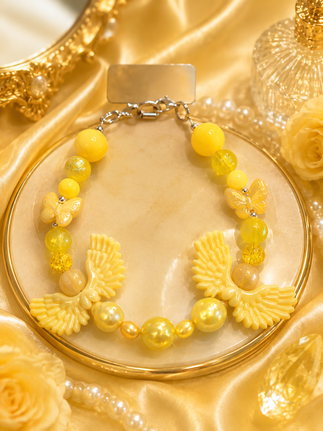 Mellow Yellow Pearl Phone Charm