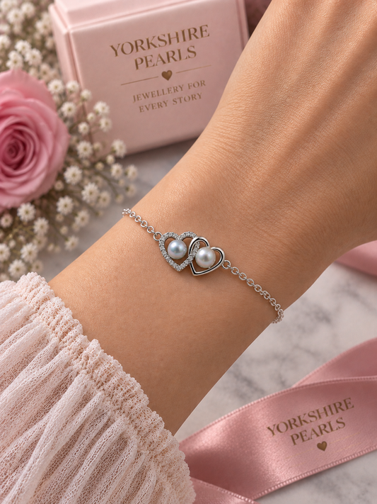 Twin Heart Saltwater Madama Double Pearl Bracelet