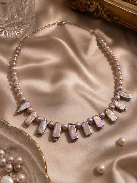 Moonlit Shards Pearl Necklace