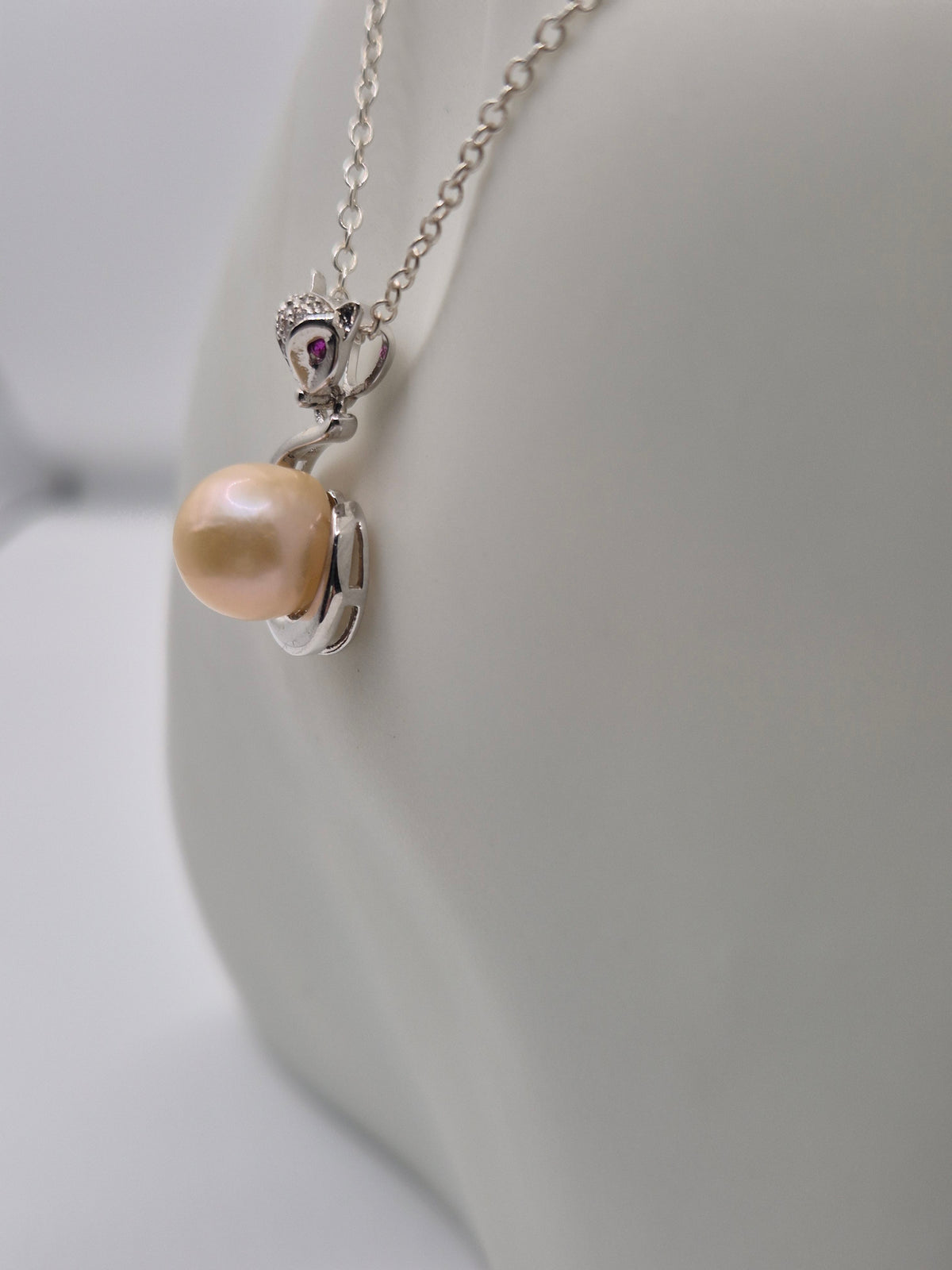 Enchanted Fox Pearl Pendant