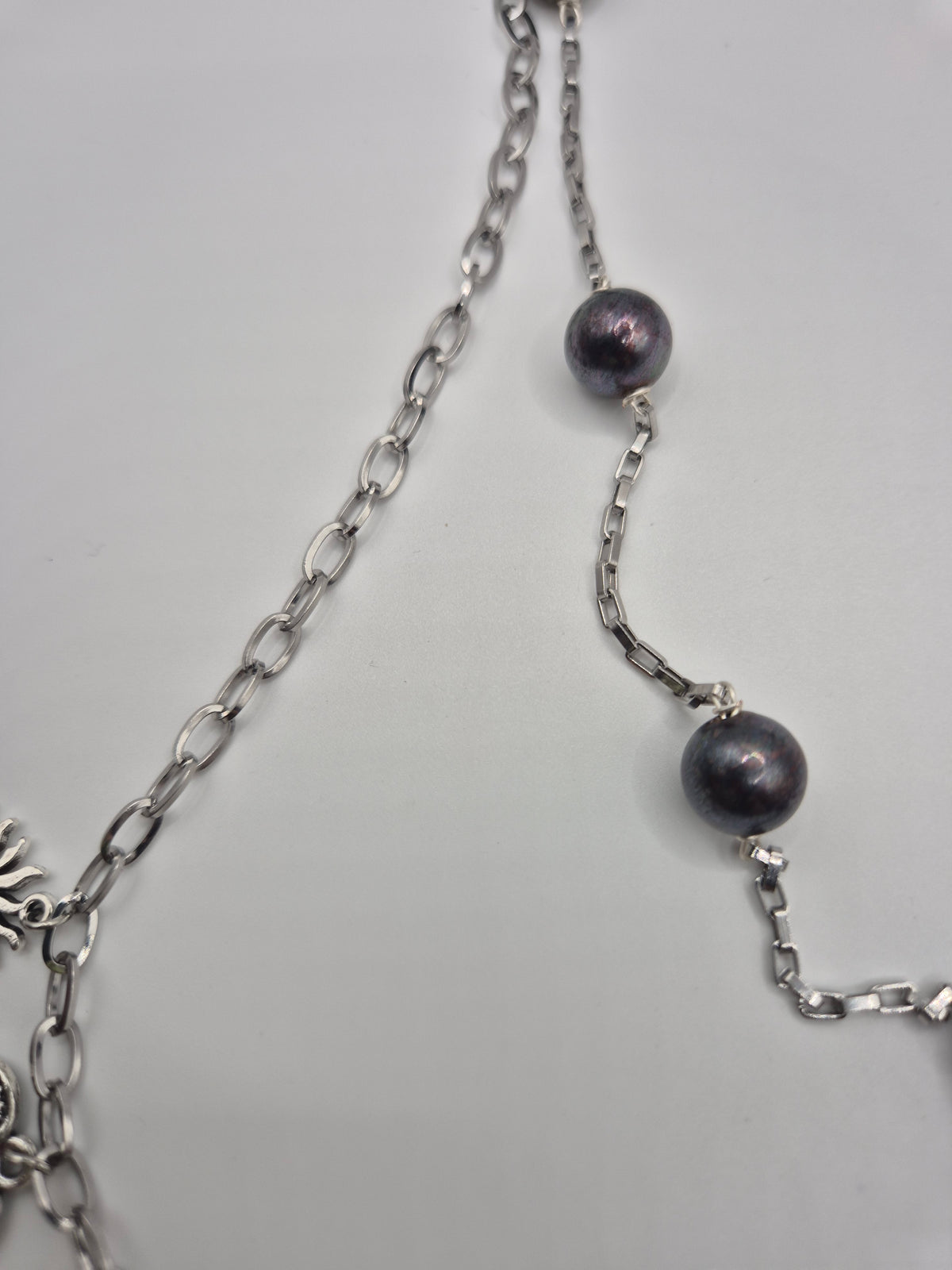 Midnight Talisman Pearl & Charm Necklace