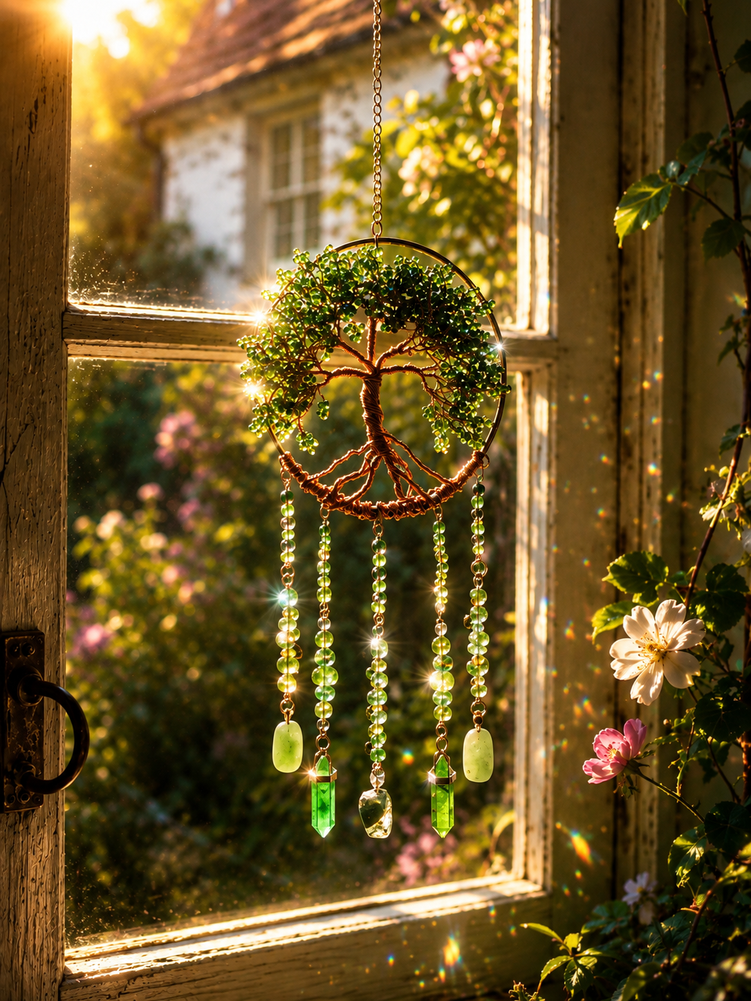 Enchanted Garden Crystal & Pearl Suncatcher