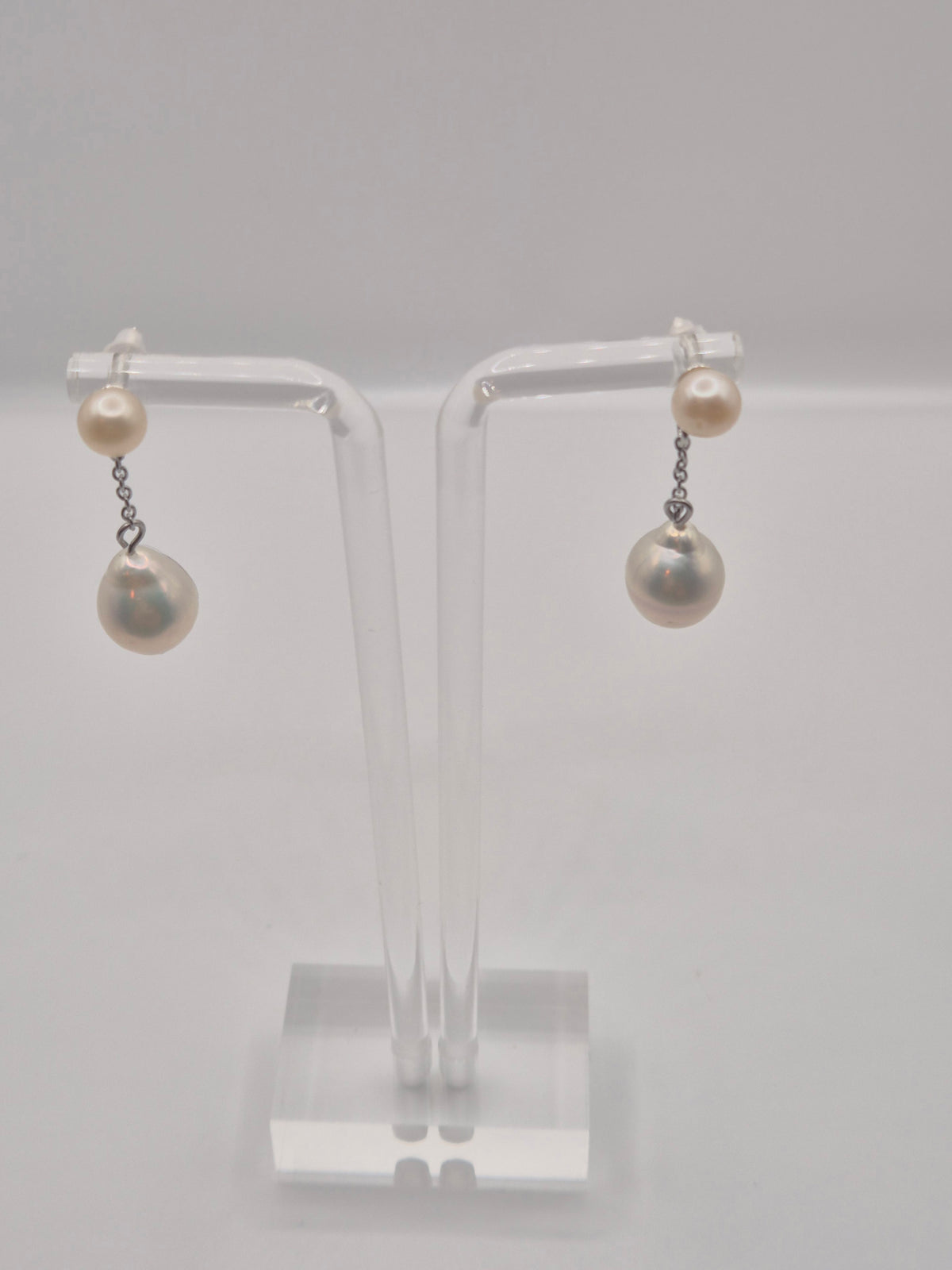 Pearl Studs with Baroque Drop Earrings