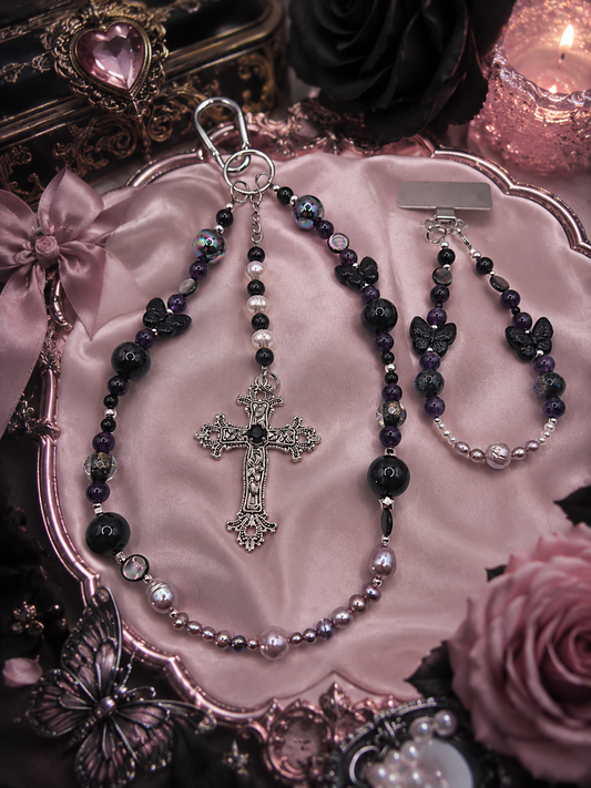 Sacred Grace Gemstone & Pearl Bag & Phone Charm