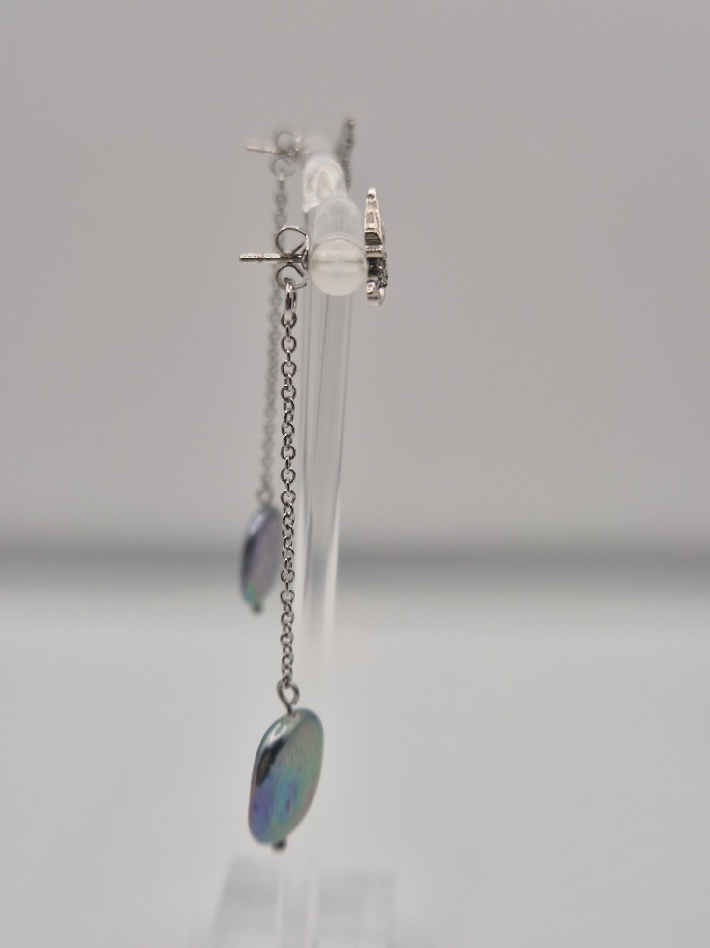 Petite Dragon Earrings with Removable Pearl Dangle