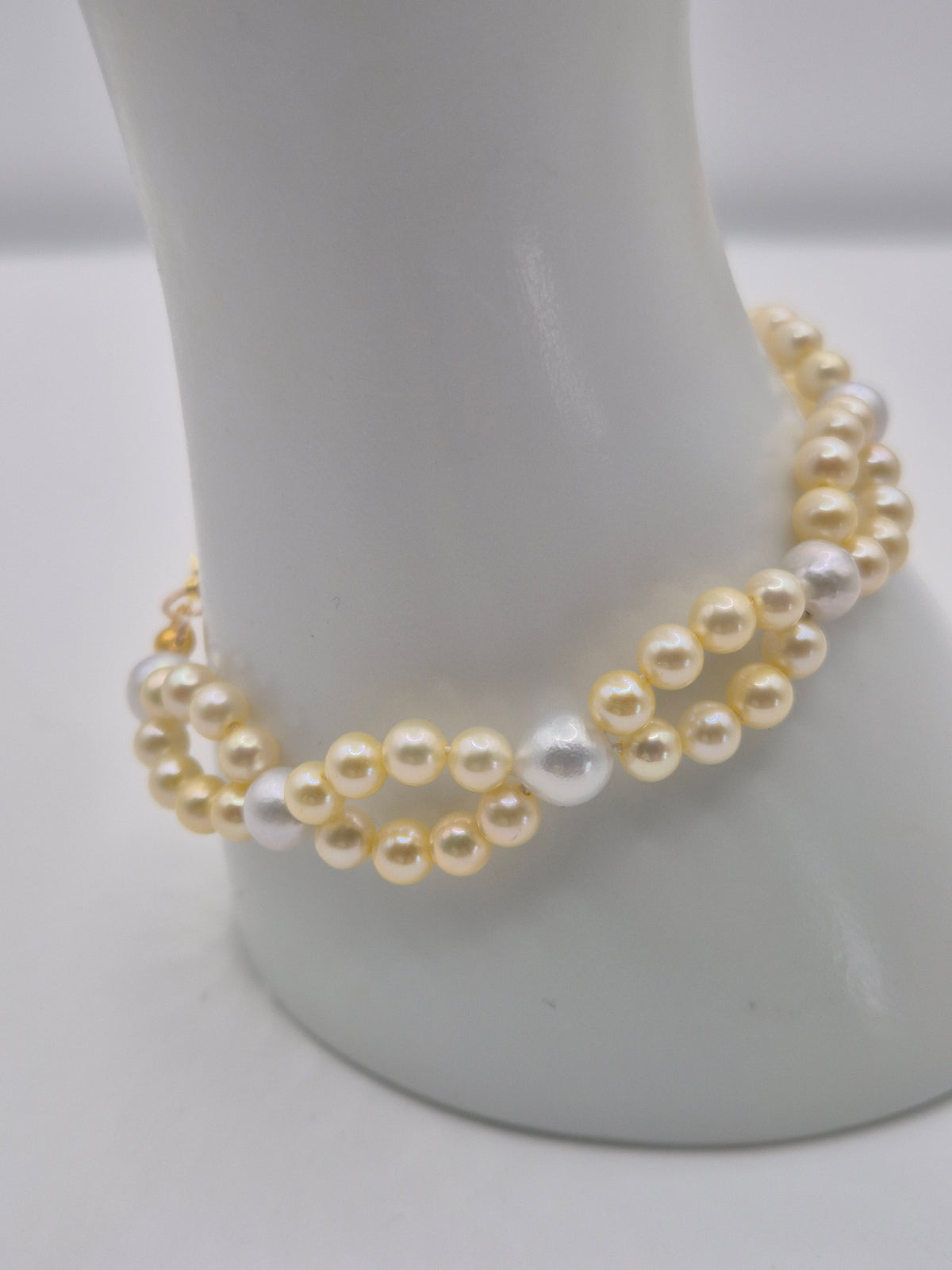 Golden Infinity Pearl Bracelet