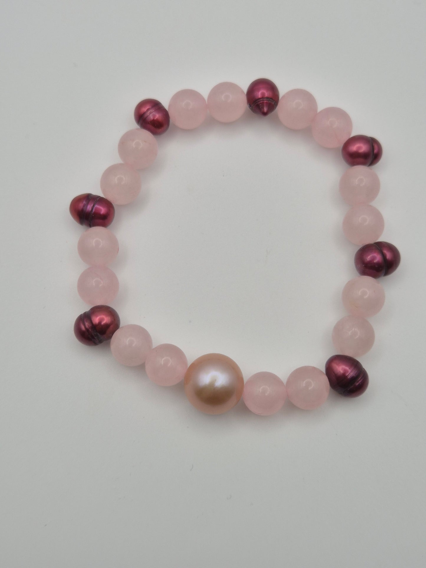 Pink Paradise Rose Quartz & Pearl Bracelet