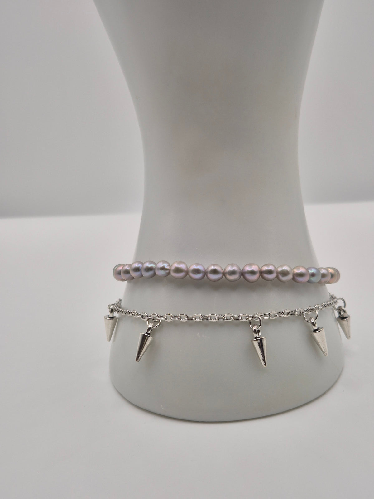 Pearl & Spike Chain Bracelet