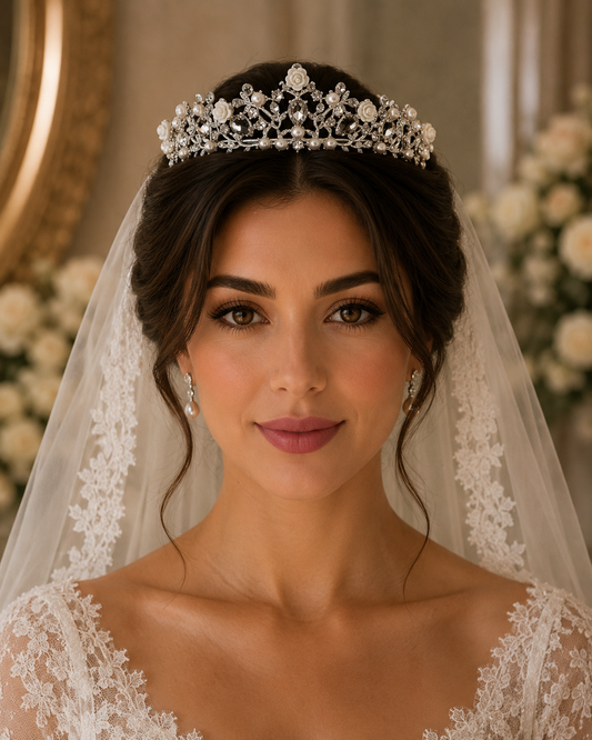 Ivory Rose Pearl Tiara