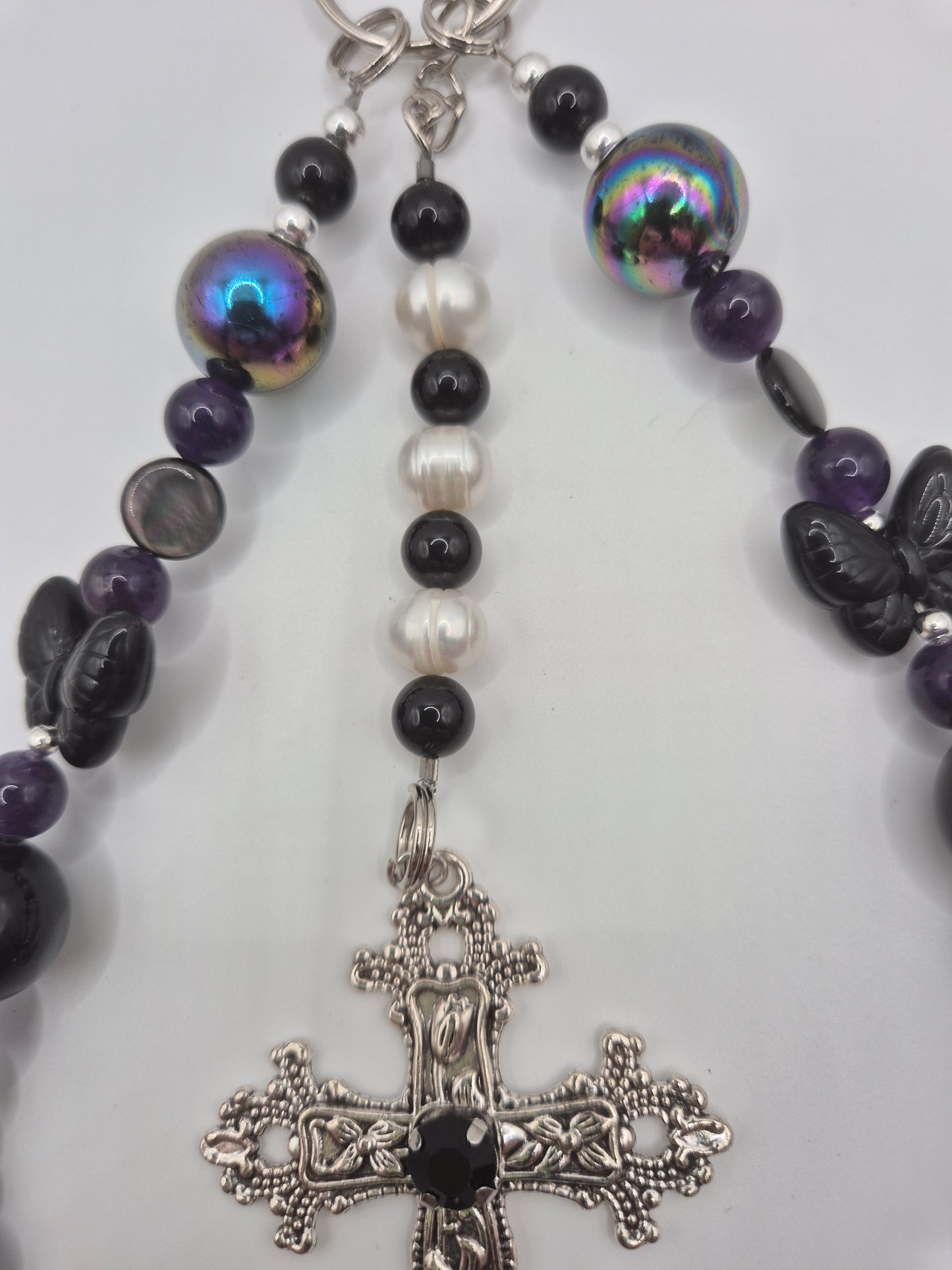 Sacred Grace Gemstone & Pearl Bag & Phone Charm