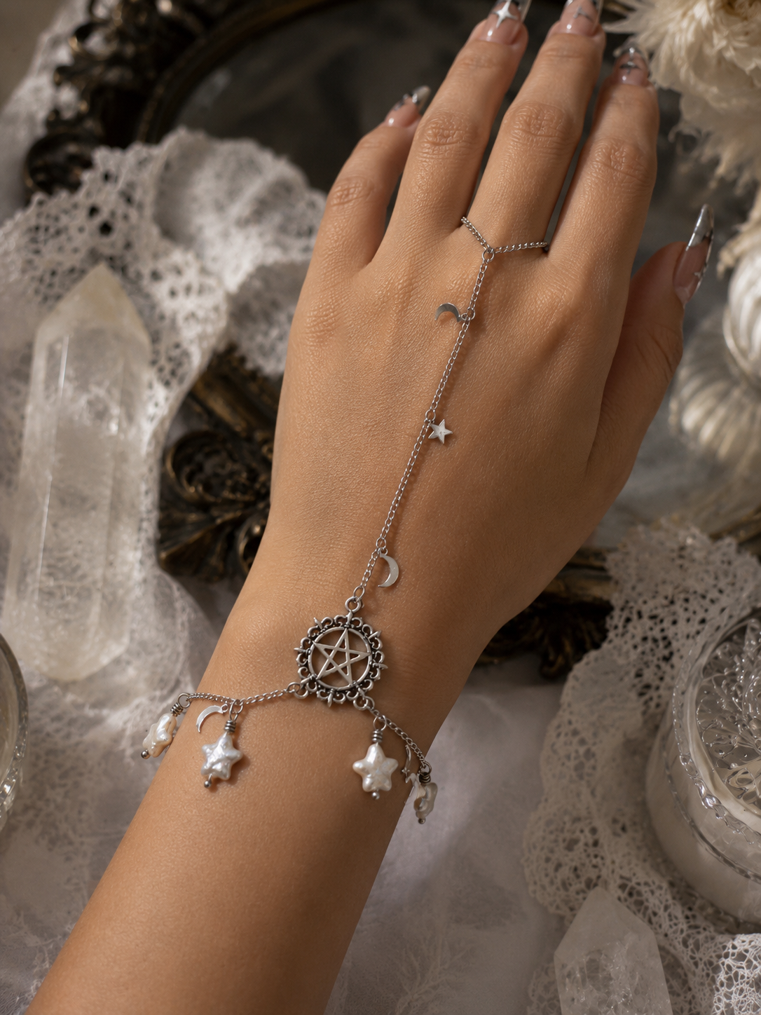 Starry Wiccan Pearl Handchain