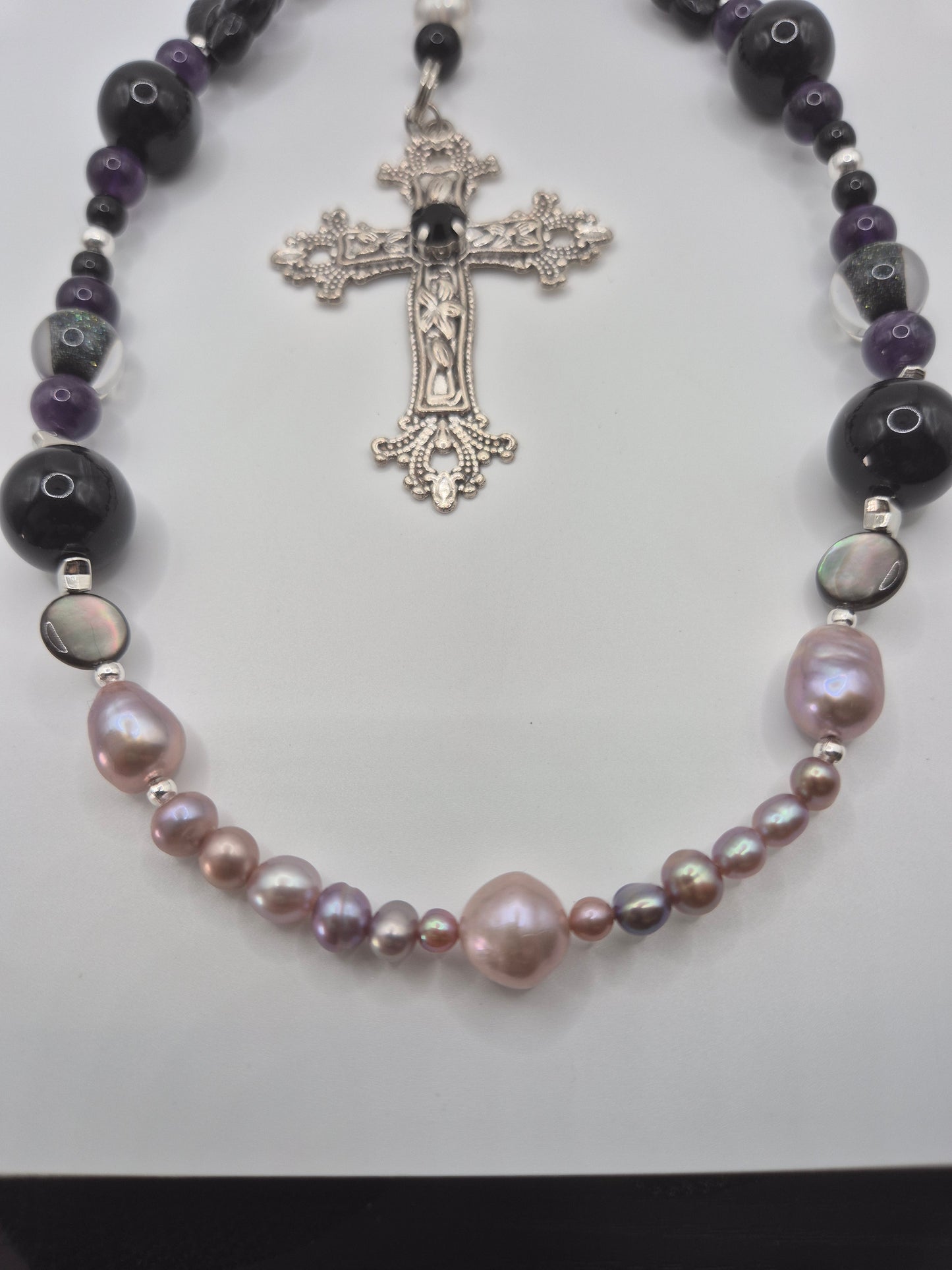 Sacred Grace Gemstone & Pearl Bag & Phone Charm