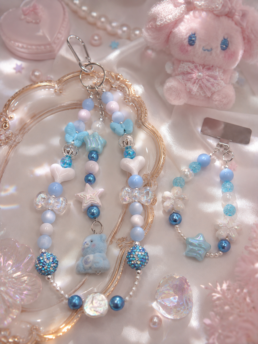 Nighttime Bear Pearl Bag & Phone Charm