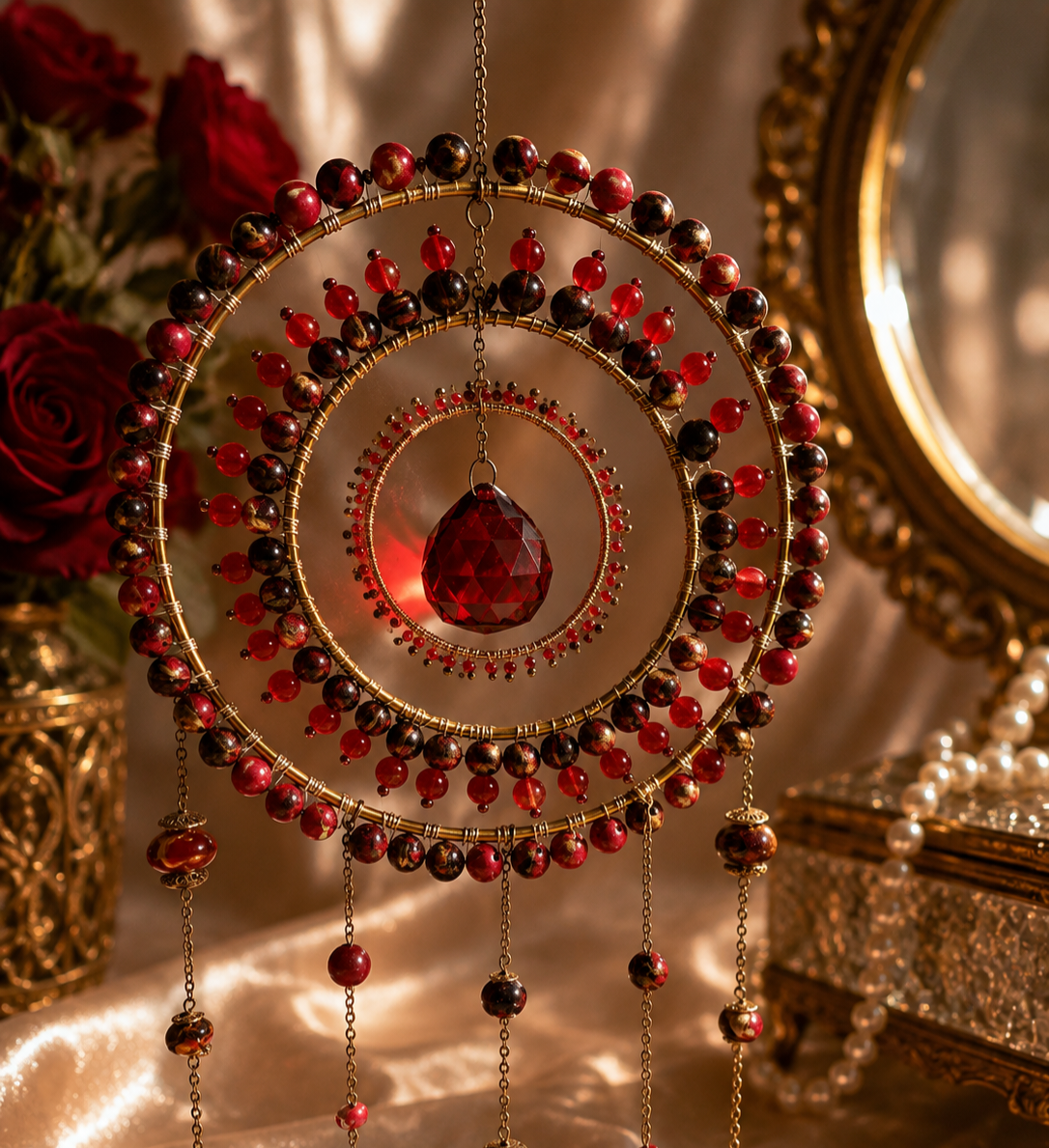 Crimson Bohemian Suncatcher
