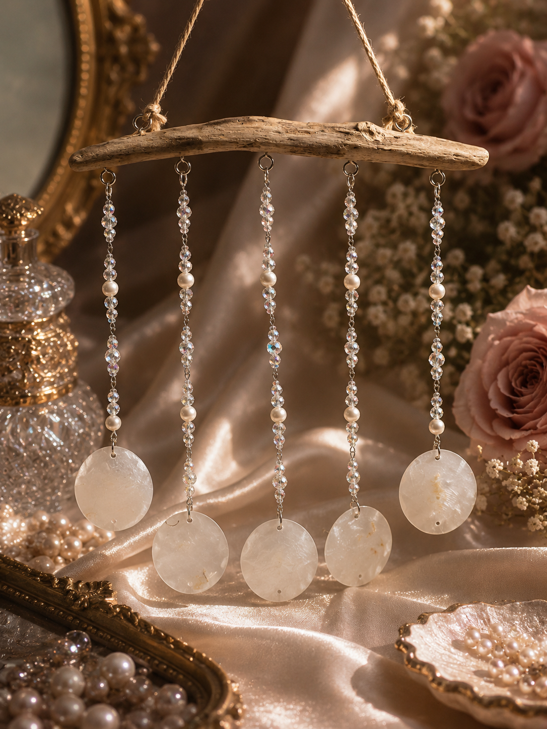 Drifting Ocean Shell & Pearl Musical Suncatcher