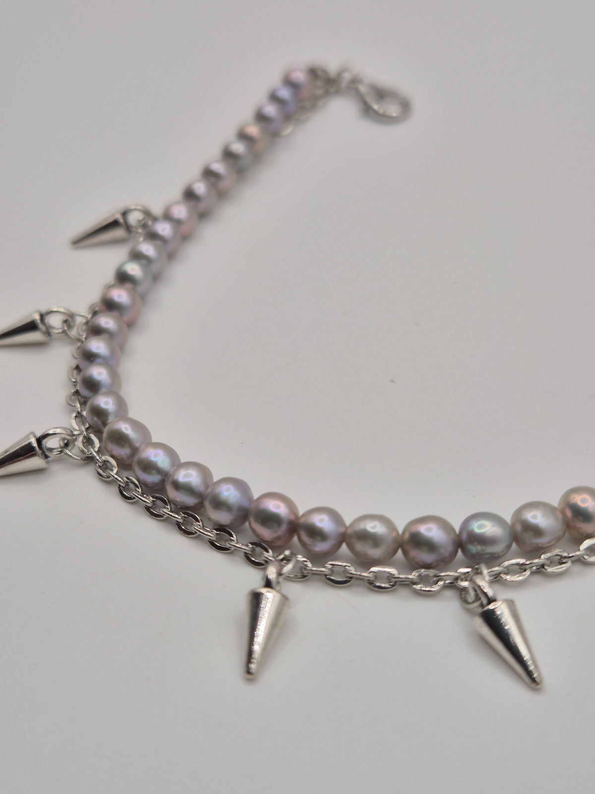 Pearl & Spike Chain Bracelet