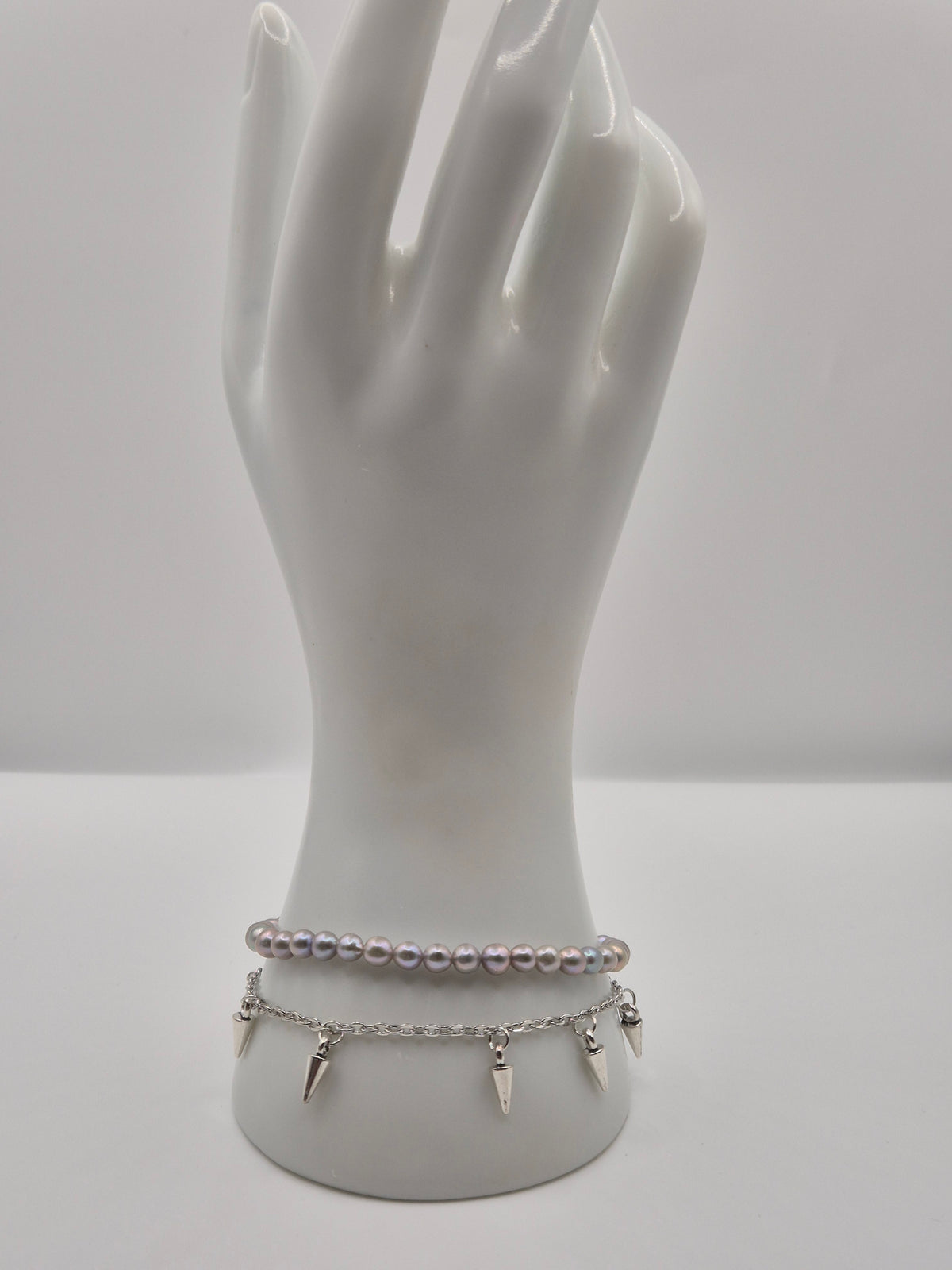Pearl & Spike Chain Bracelet