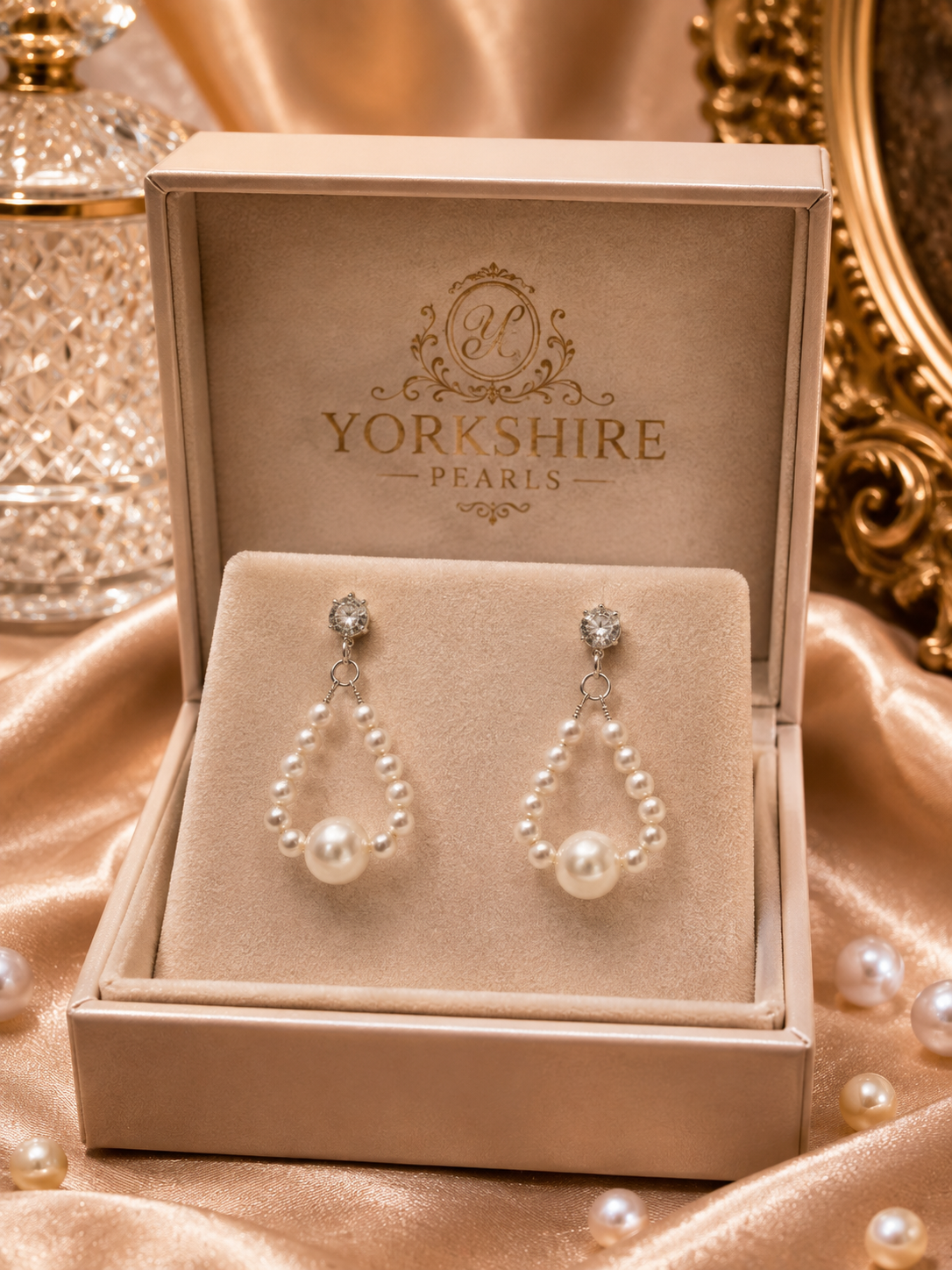 Ivory Teardrop Sparkle Stud Earrings