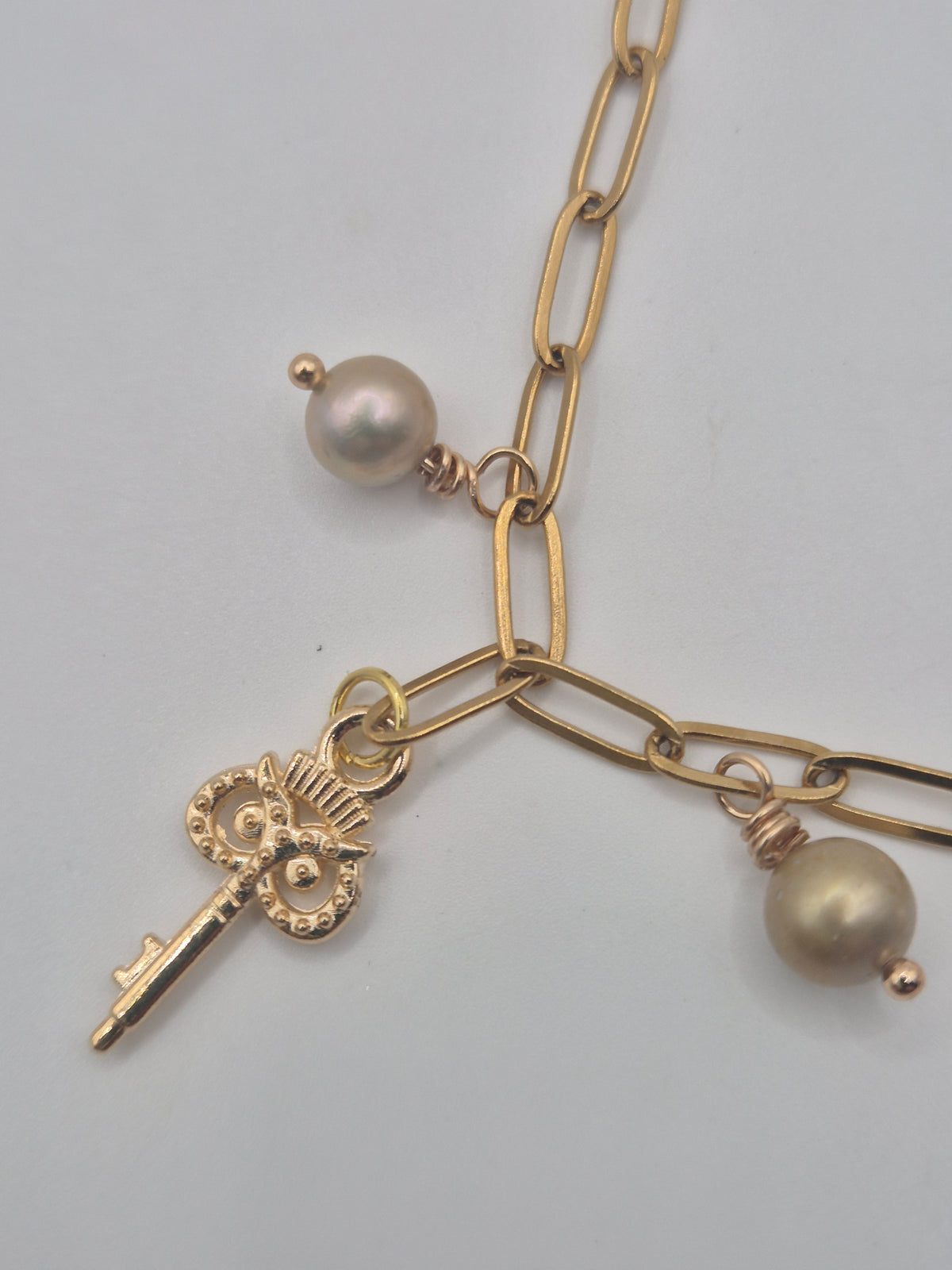 Sacred Elephant Pearl Charm Bracelet