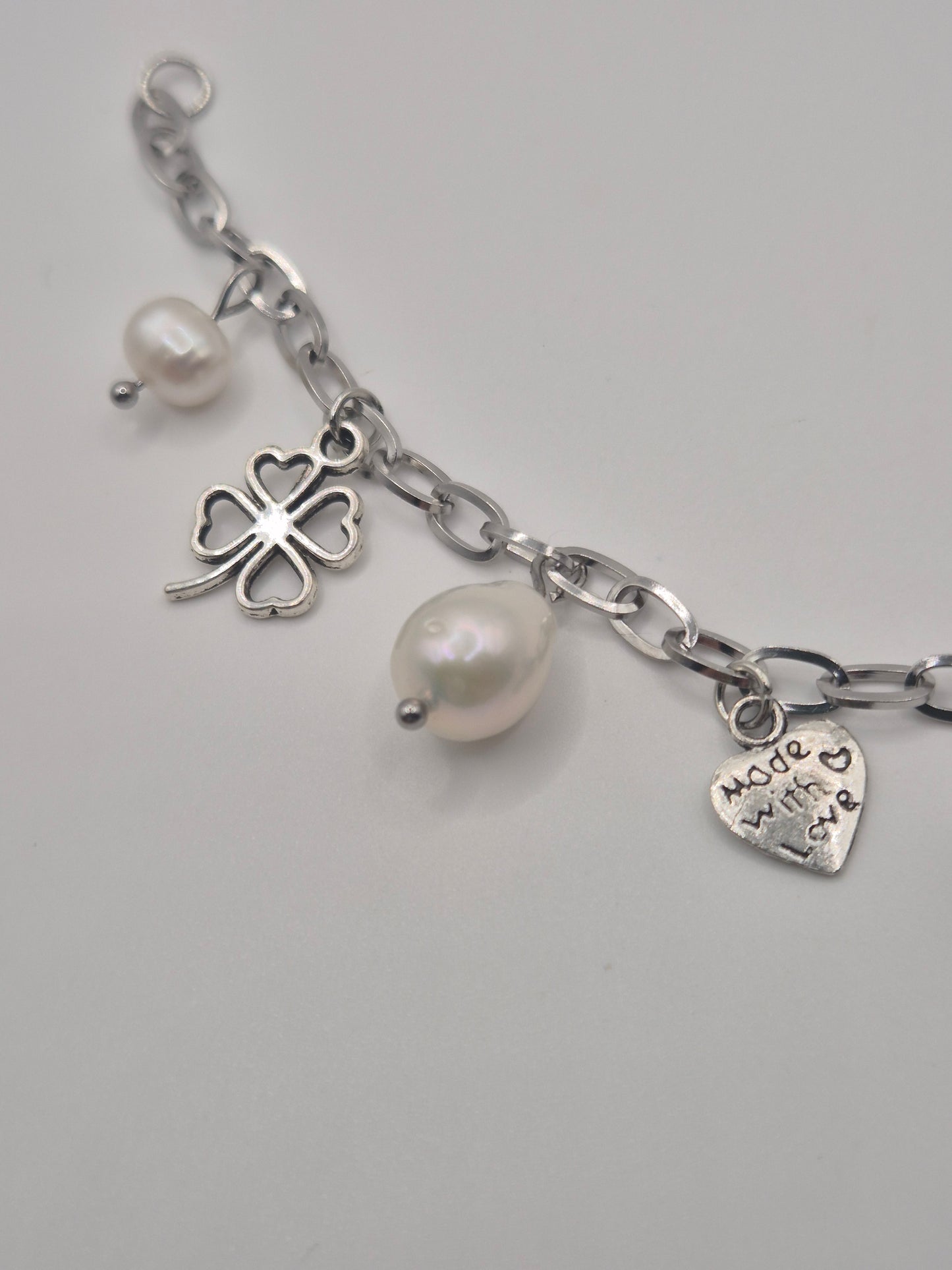 Made With Love Pearl Charm Bracelet