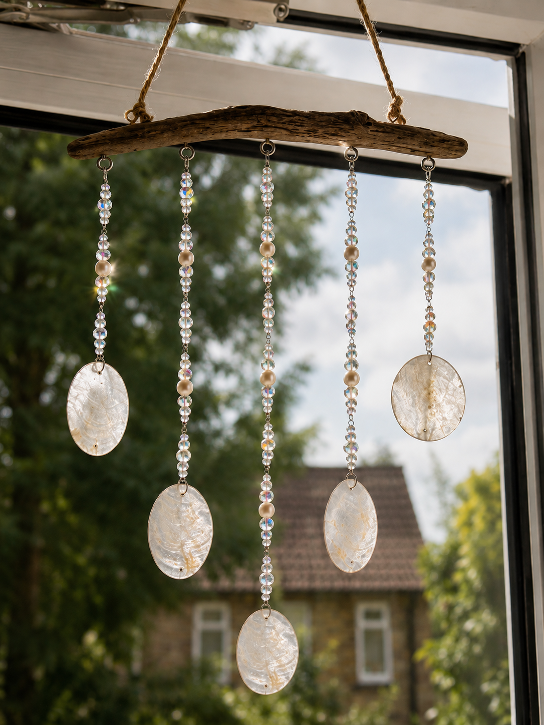 Drifting Ocean Shell & Pearl Musical Suncatcher