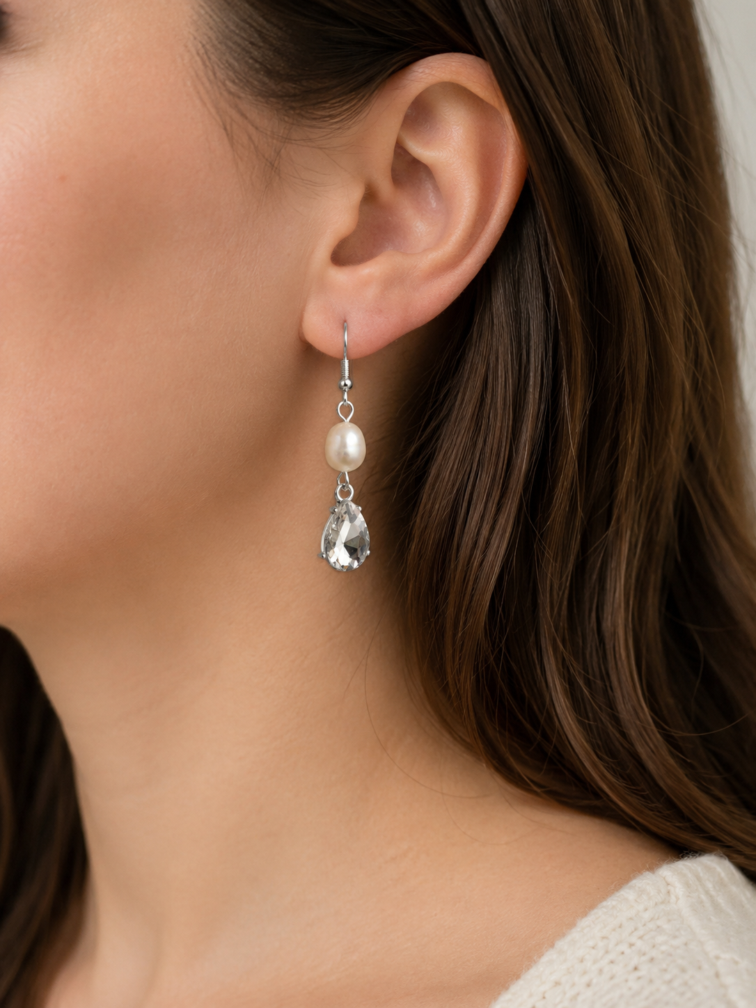 Crystal Pearl Drop Earrings