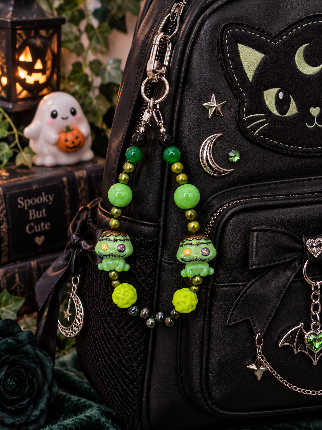Green Zombie Pearl Phone Charm