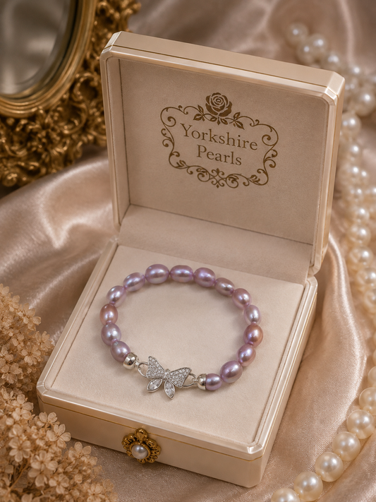 Lilac Flutter Pearl Bracelet