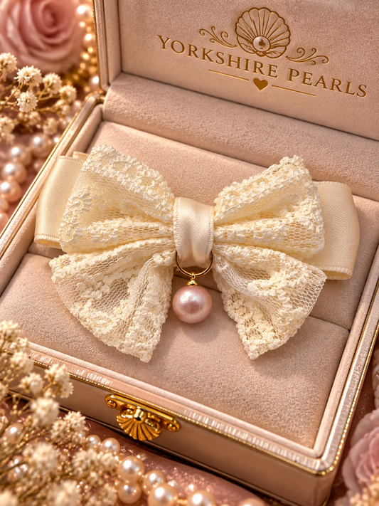 Edison Pearl & Lace Bow