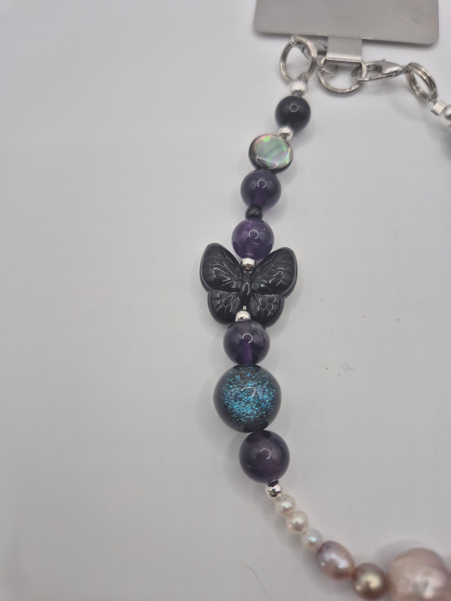 Sacred Grace Gemstone & Pearl Bag & Phone Charm