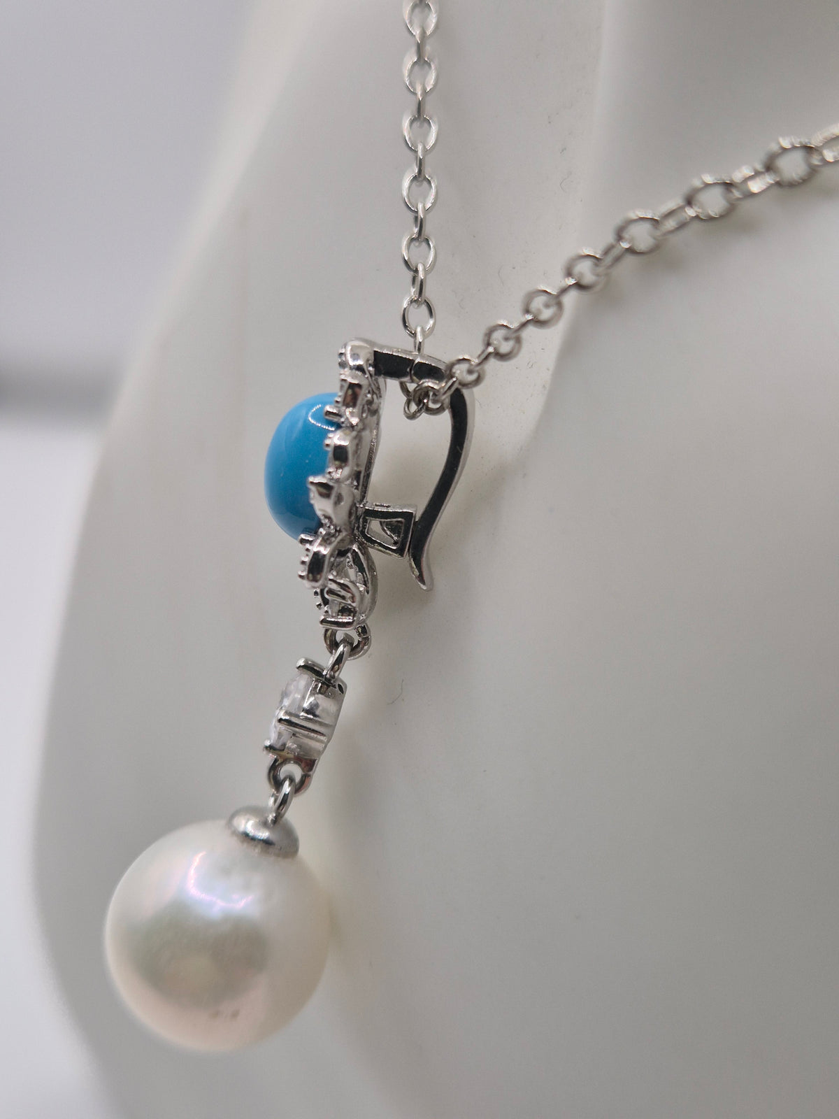 Turquoise Flower Pearl Pendant