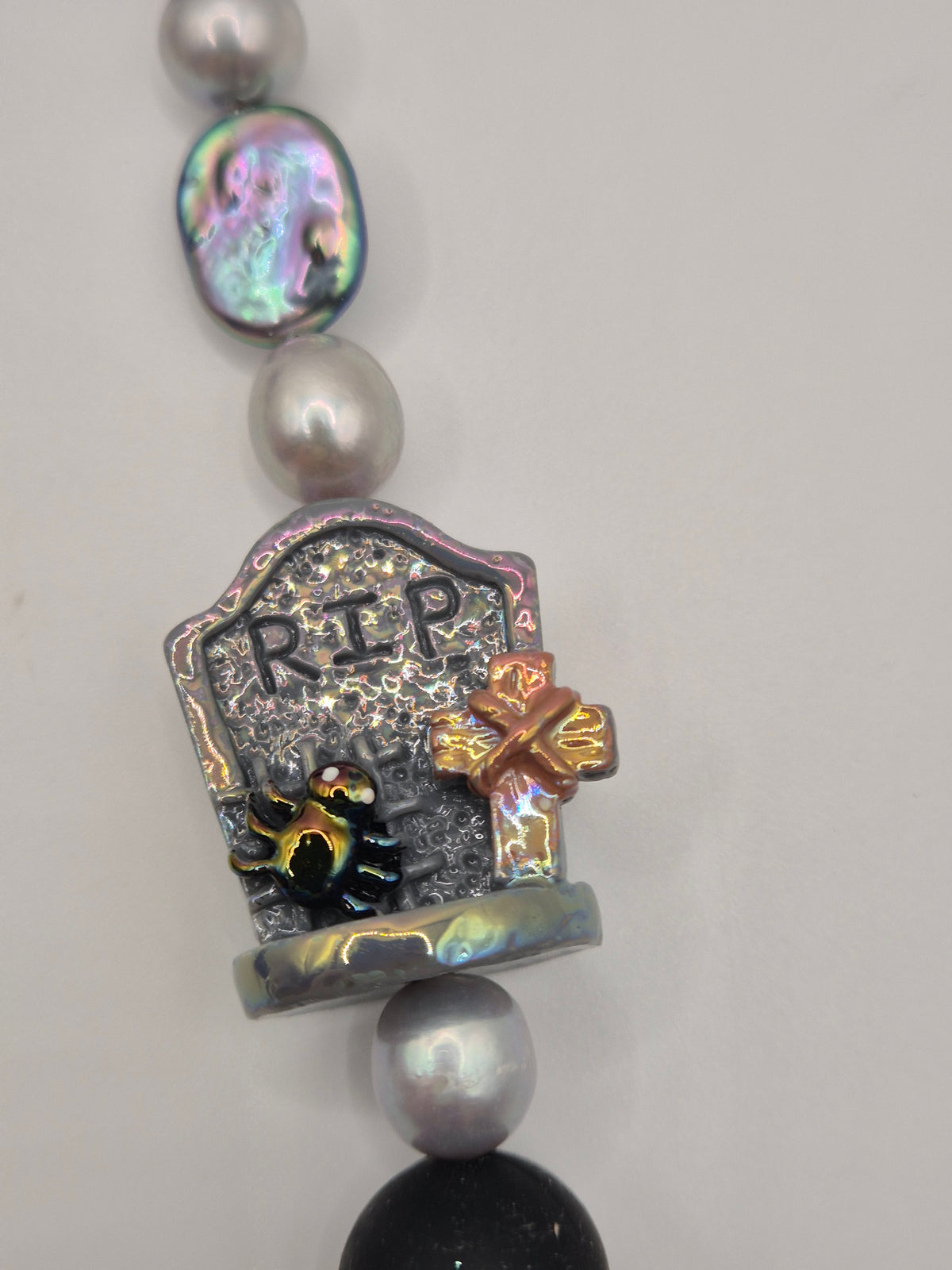 Zombie Kitty Pearl & Amethyst Phone & Bag Charm