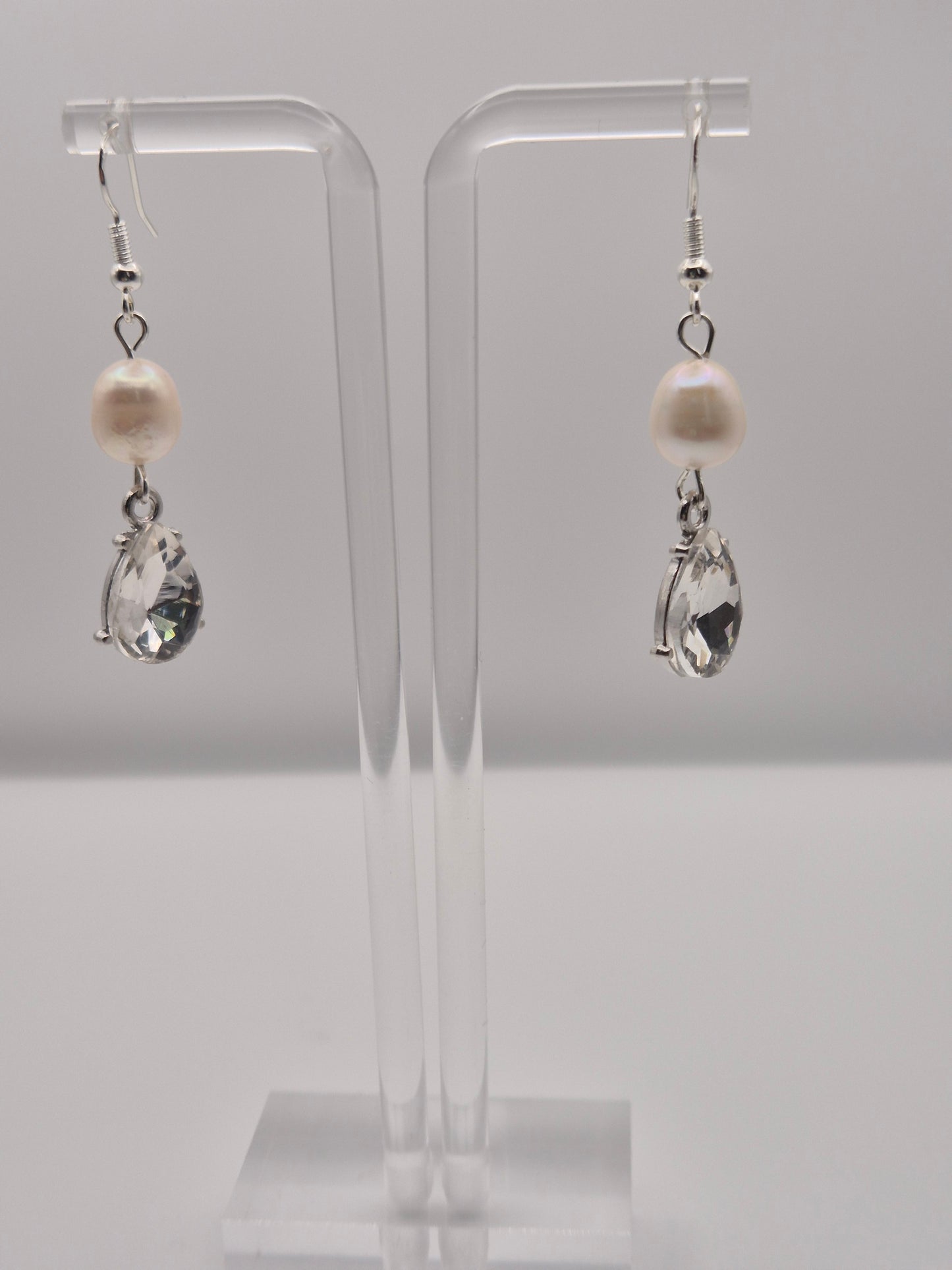 Crystal Pearl Drop Earrings