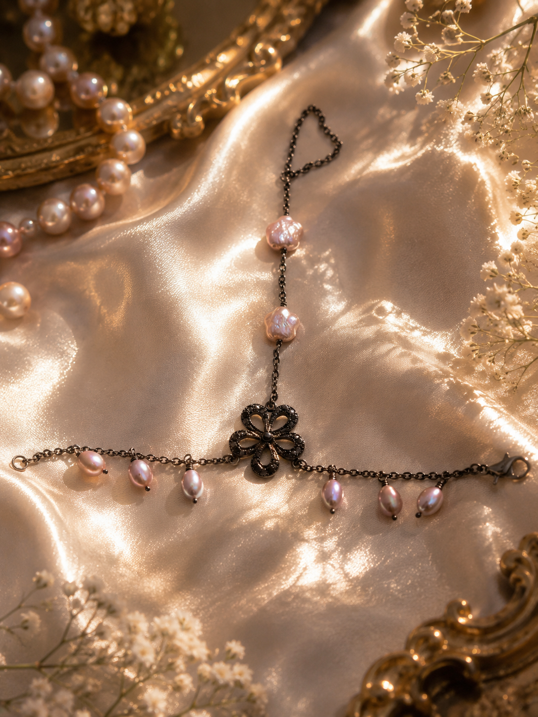 Flower Power Pearl Handchain