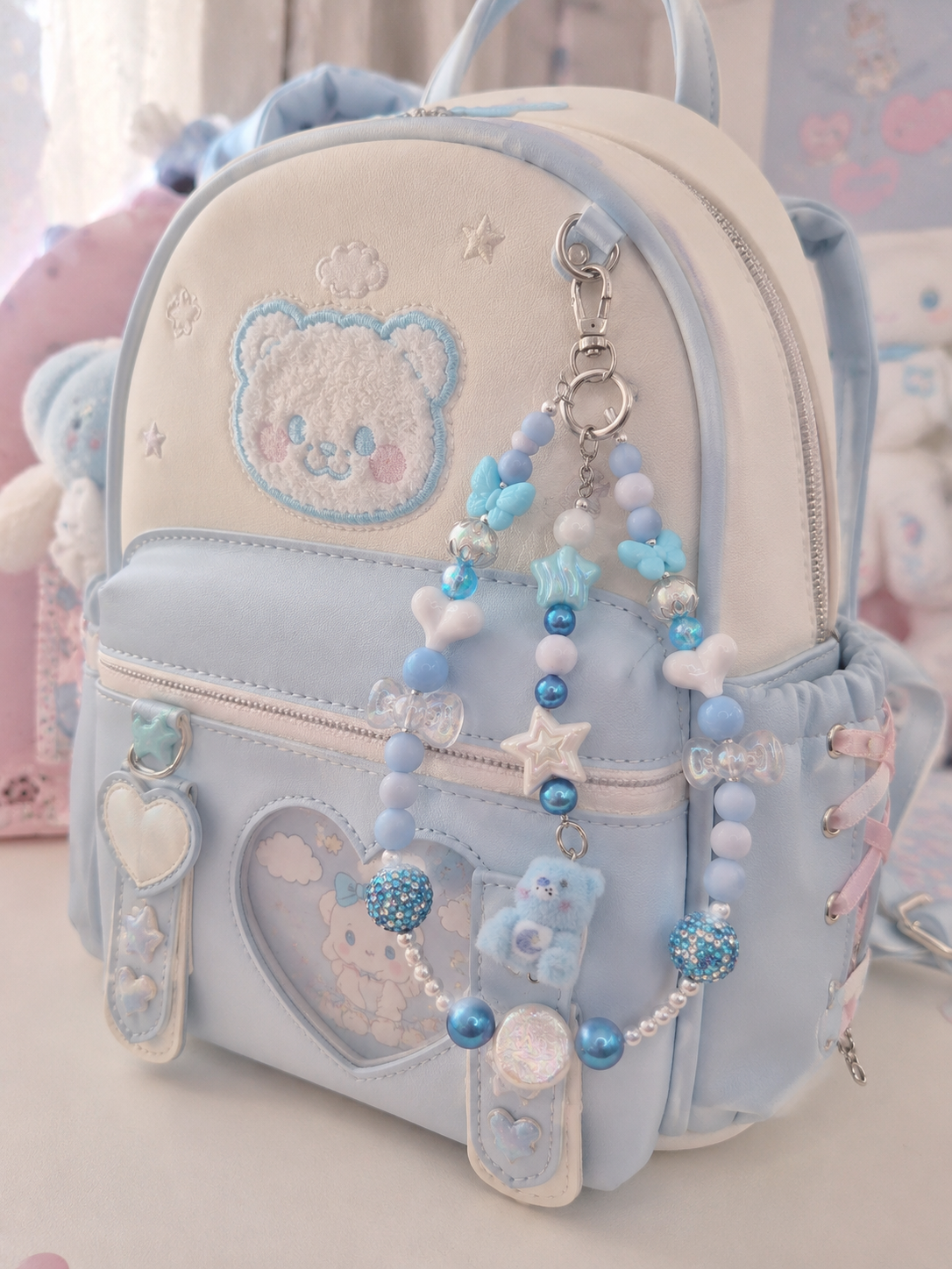 Nighttime Bear Pearl Bag & Phone Charm