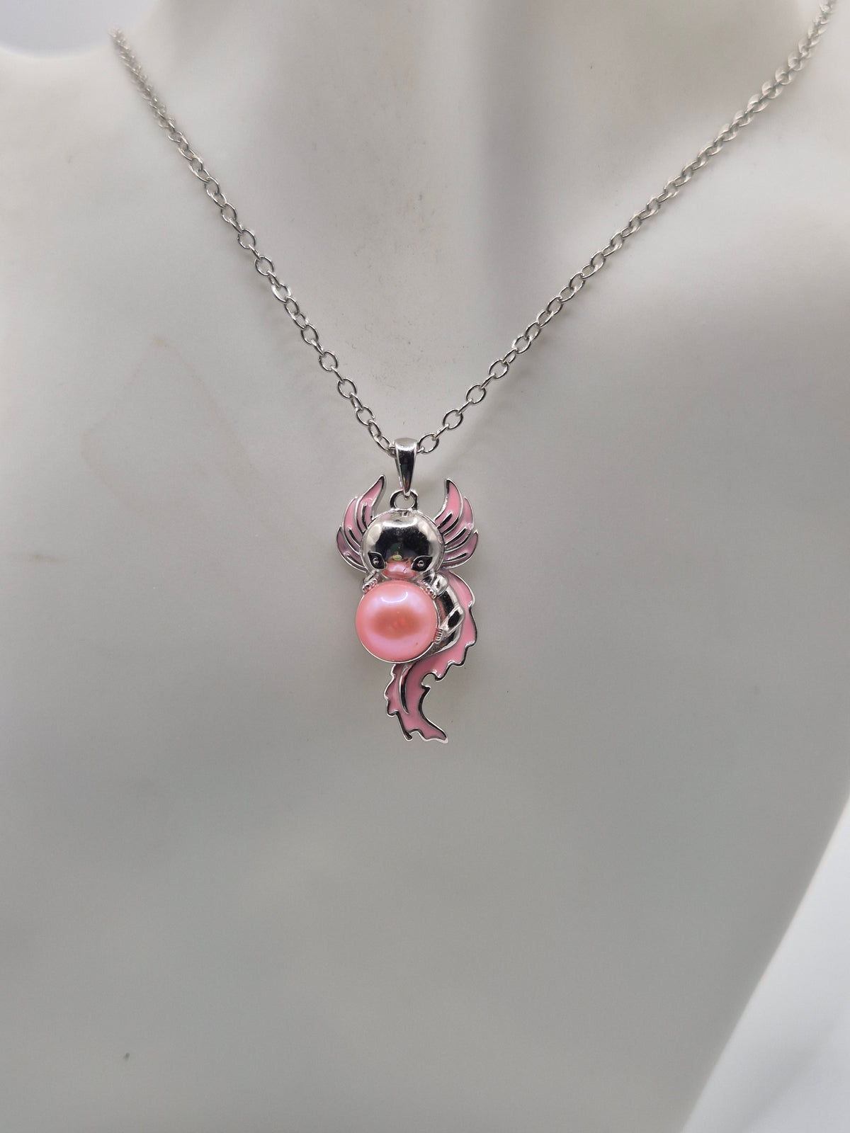 Axolotl Pink Pearl Pendant
