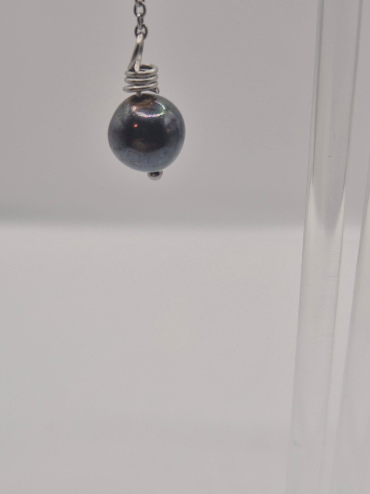 Midnight Mist Pearl Drop Earrings