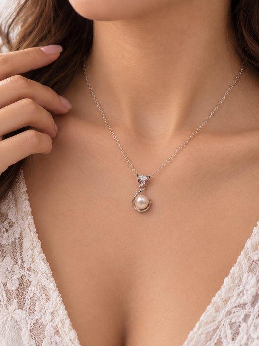 Enchanted Fox Pearl Pendant
