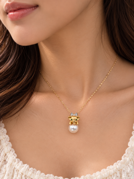 Sweet Elephant Pearl Pendant