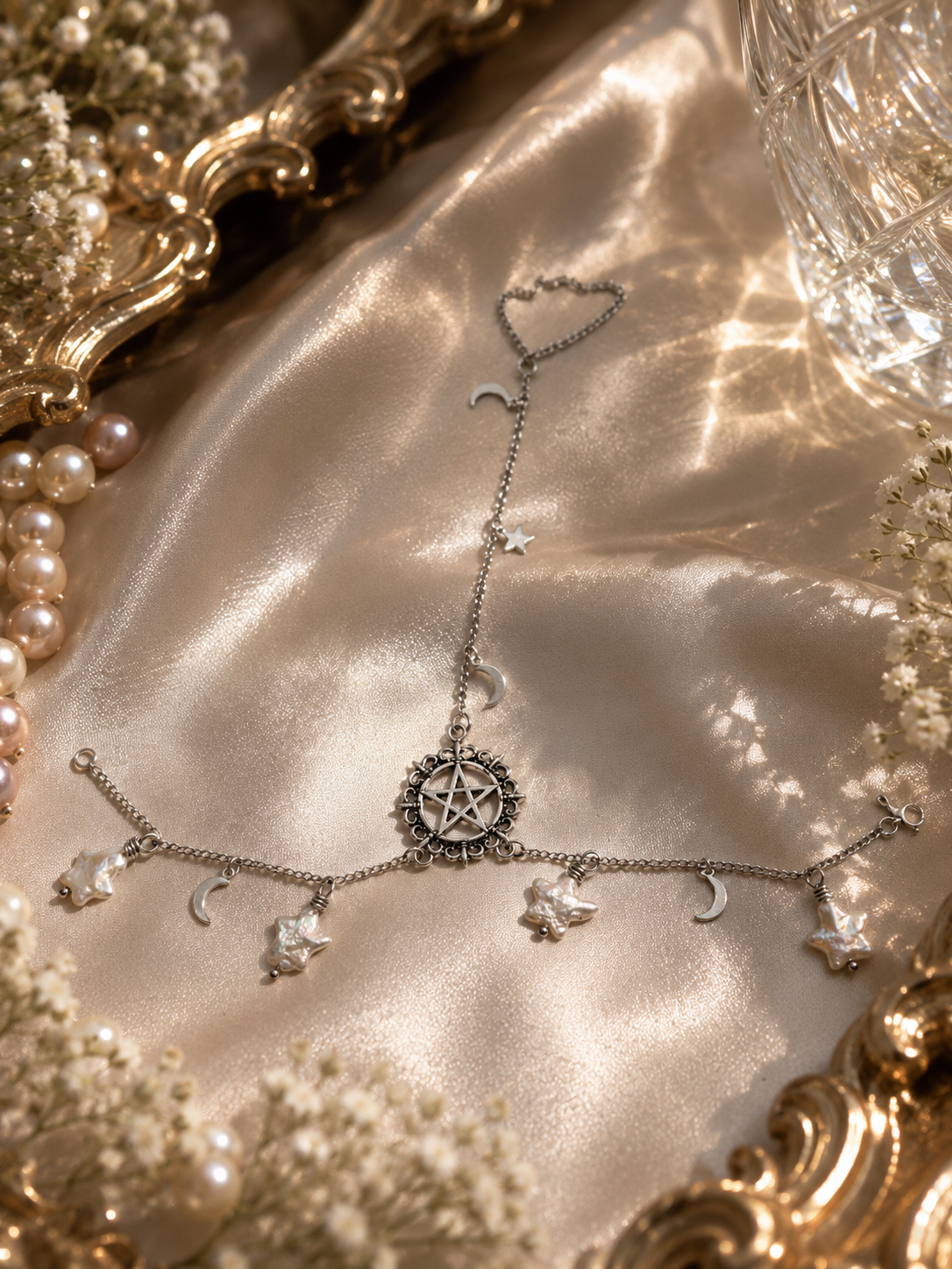 Starry Wiccan Pearl Handchain