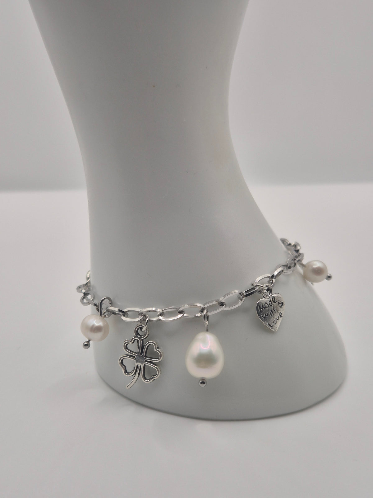 Made With Love Pearl Charm Bracelet
