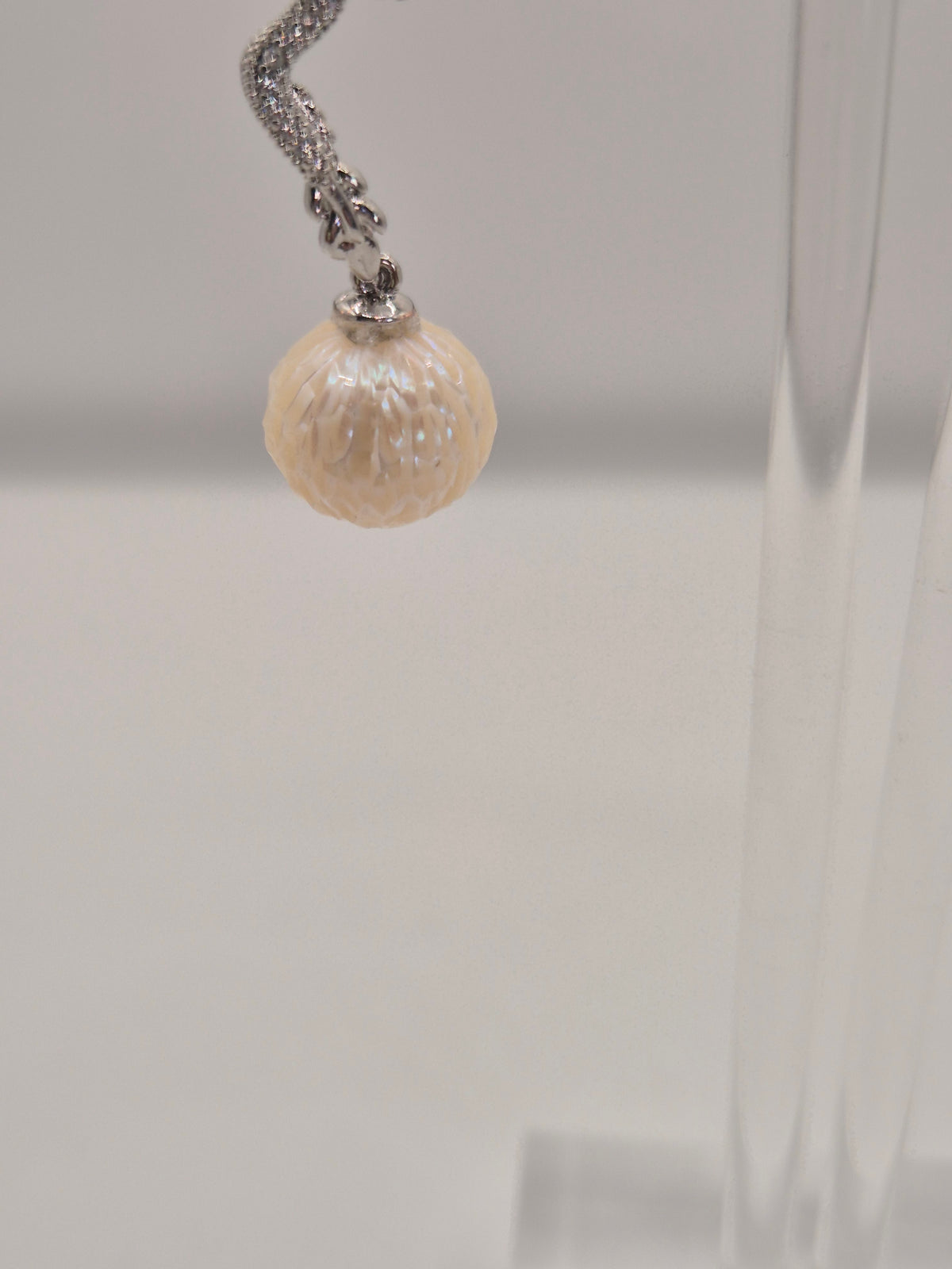 Dangle Dragon Carved Edison Pearl Earrings