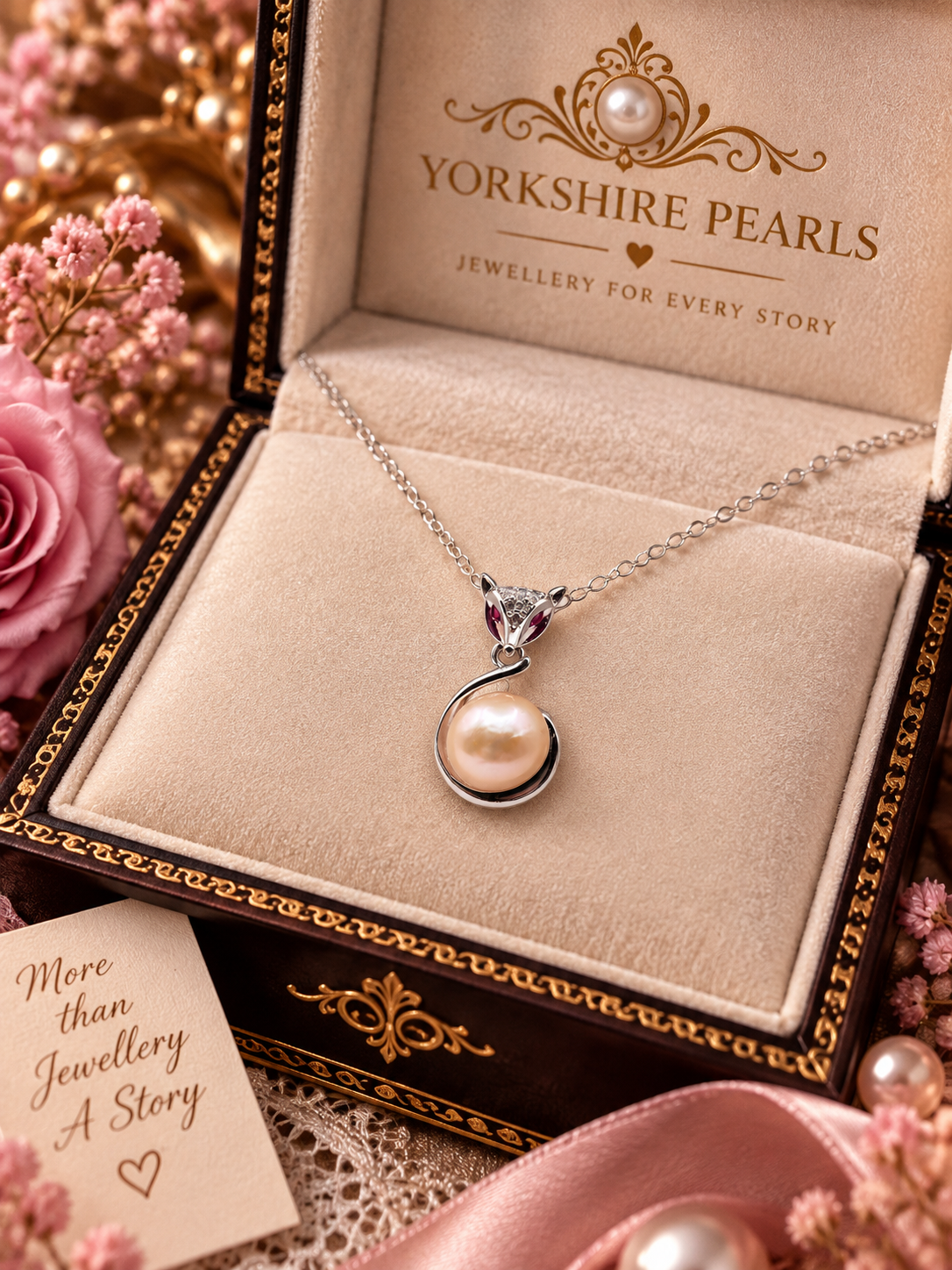 Enchanted Fox Pearl Pendant