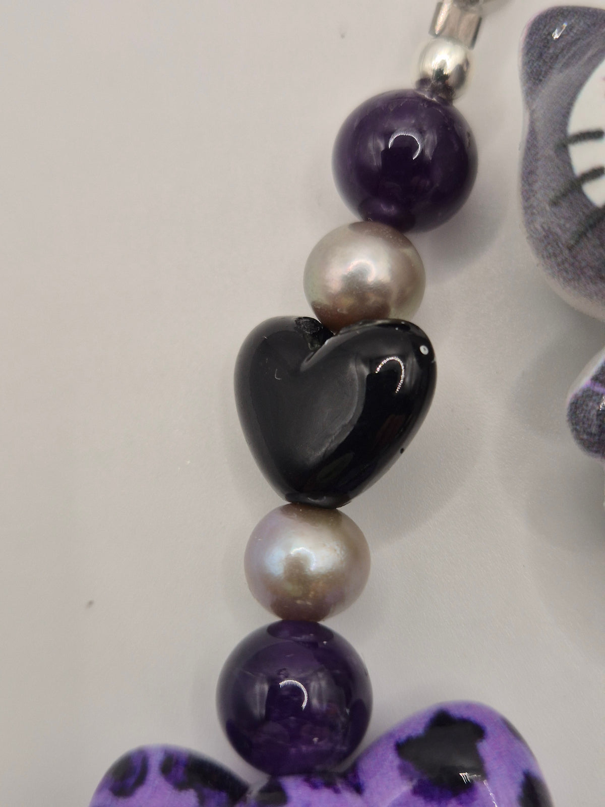 Zombie Kitty Pearl & Amethyst Phone & Bag Charm