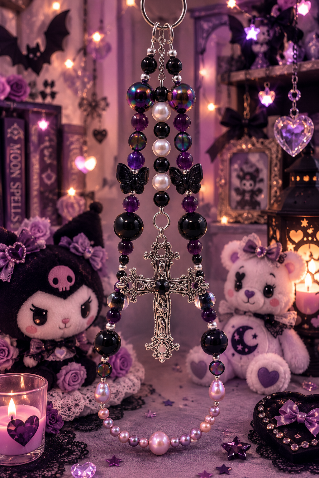 Sacred Grace Gemstone & Pearl Bag & Phone Charm