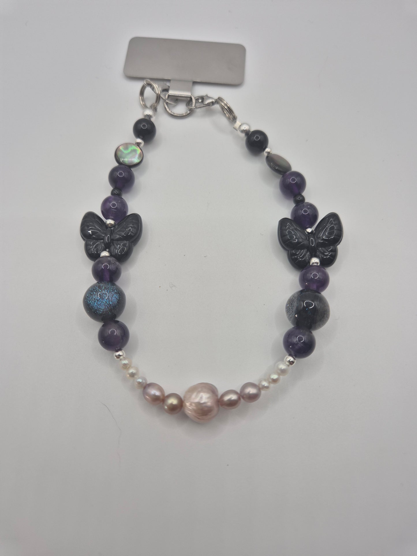 Sacred Grace Gemstone & Pearl Bag & Phone Charm